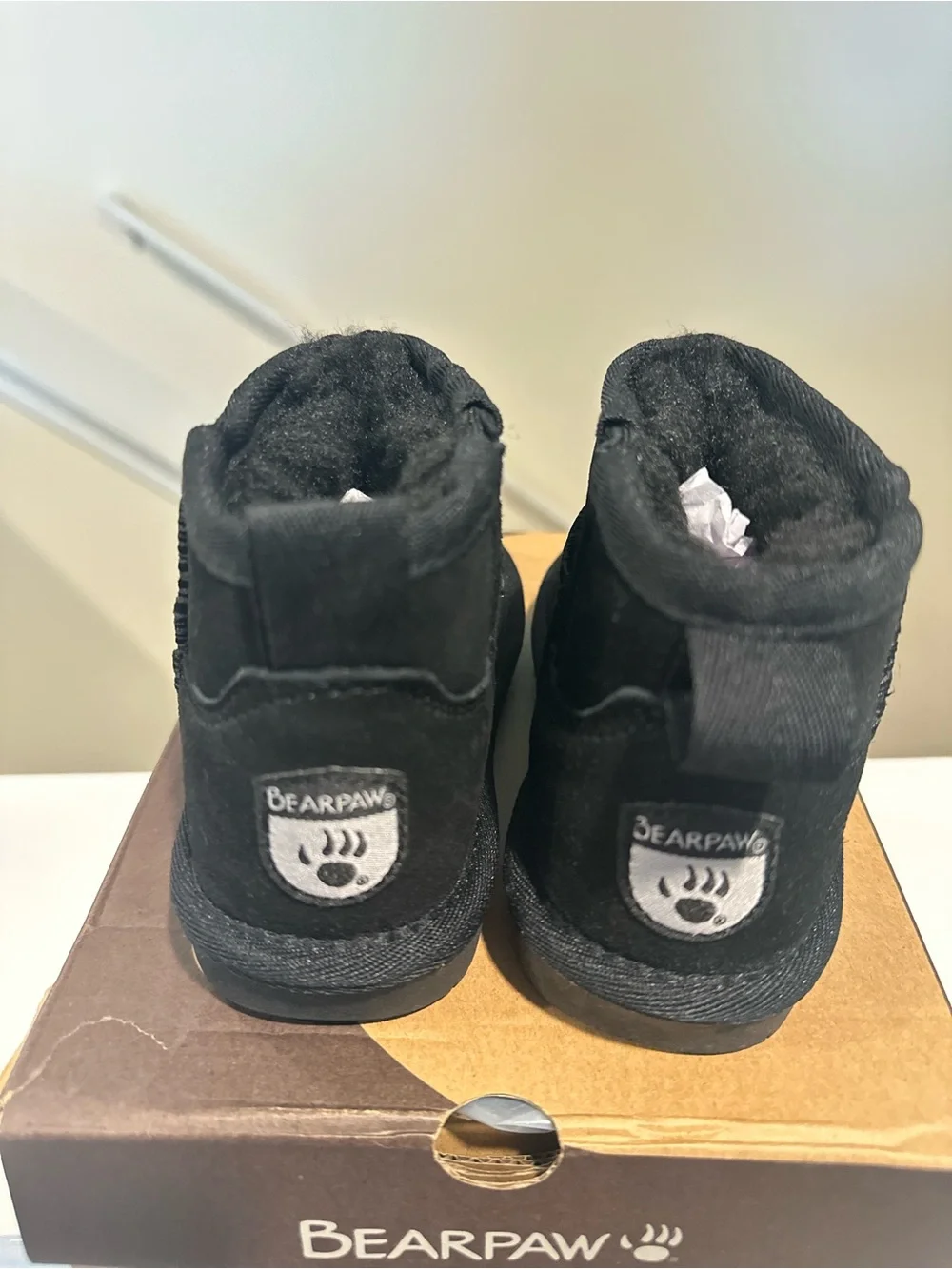 BearPaw Toddler Kiara Black Suede Winter Boots